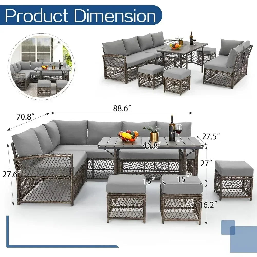 7 Piece Wicker Patio Set