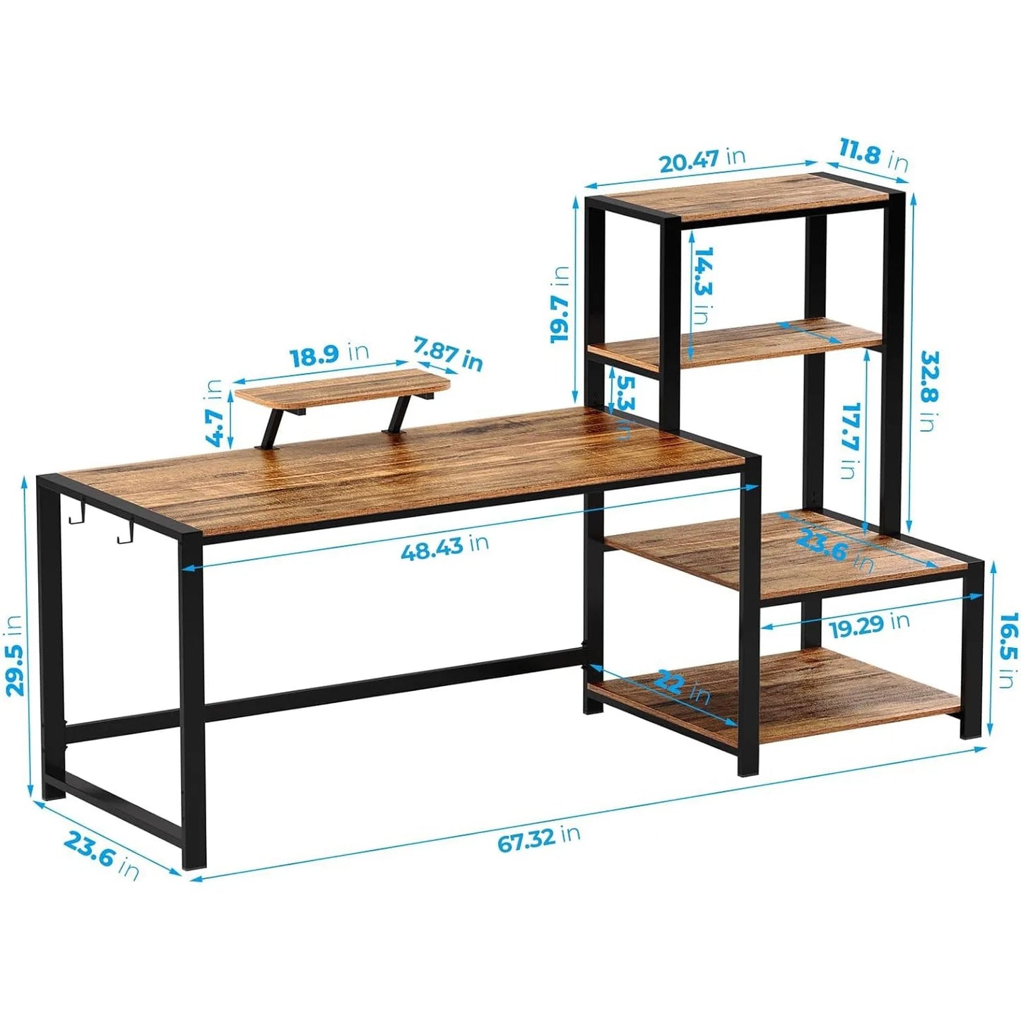 Desk With Shelving System