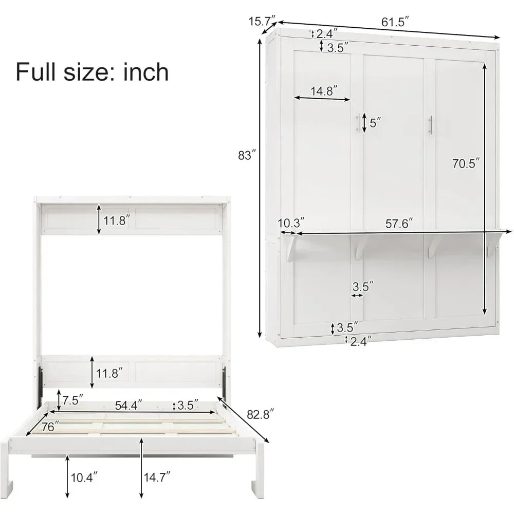Full Size Murphy Bed with Desk