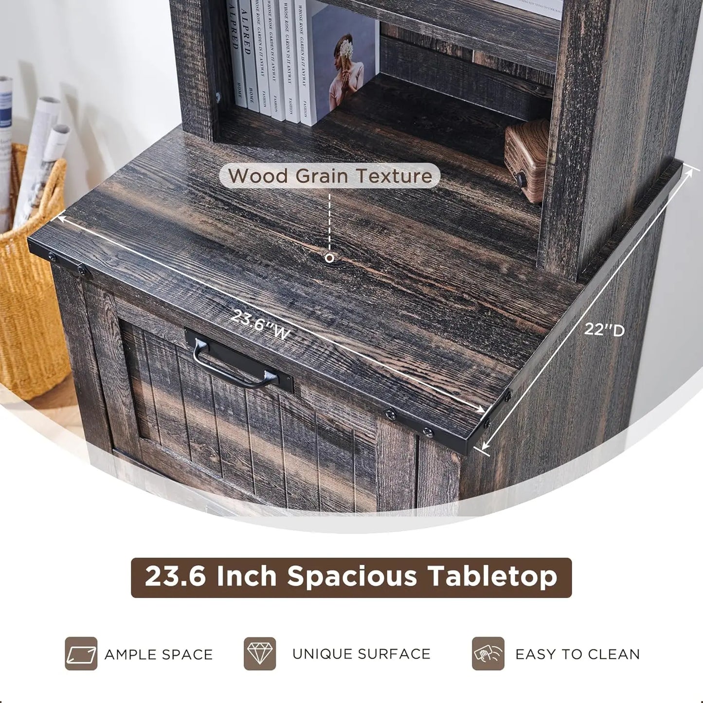 72" Tall Farmhouse Bookcase