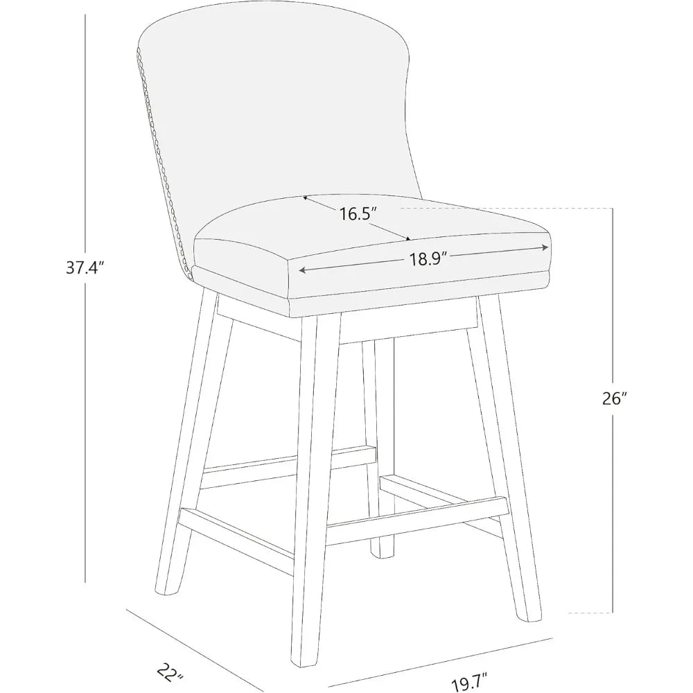 Upholstered Swivel Bar Stools Set of 2