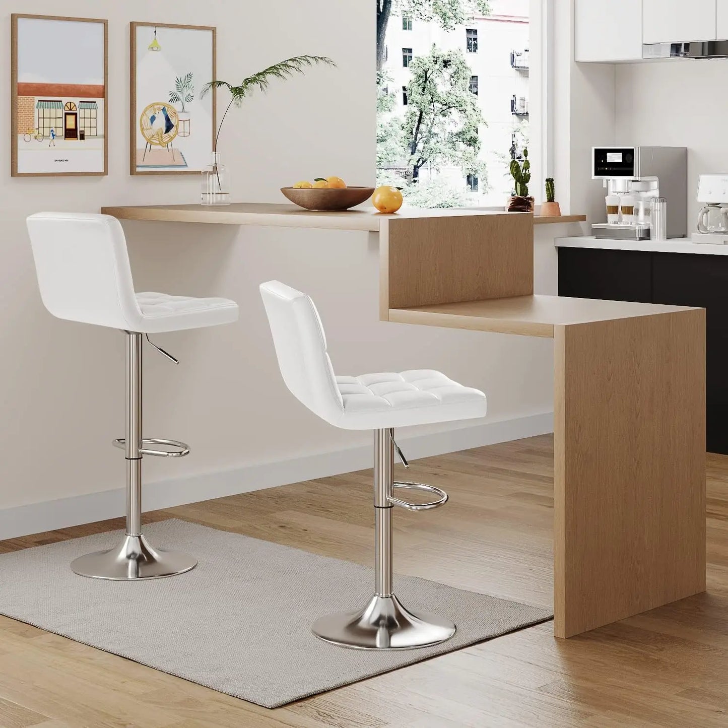 Swivel Hydraulic Bar Stools Set of 2