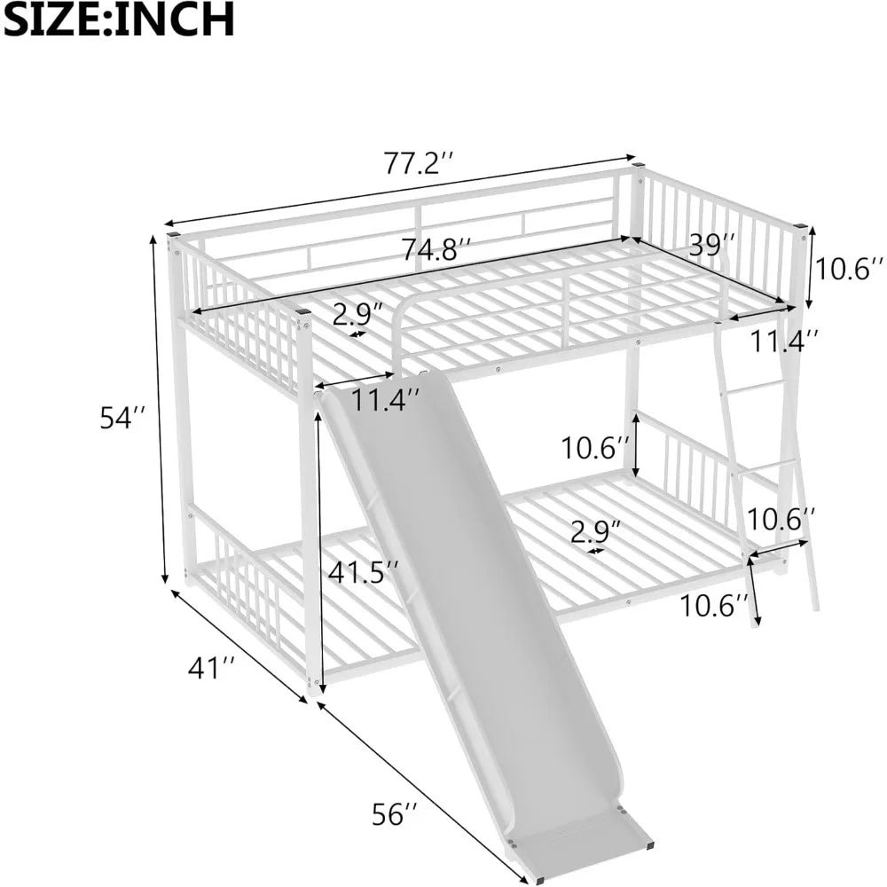 Twin Bunk Bed with Slide