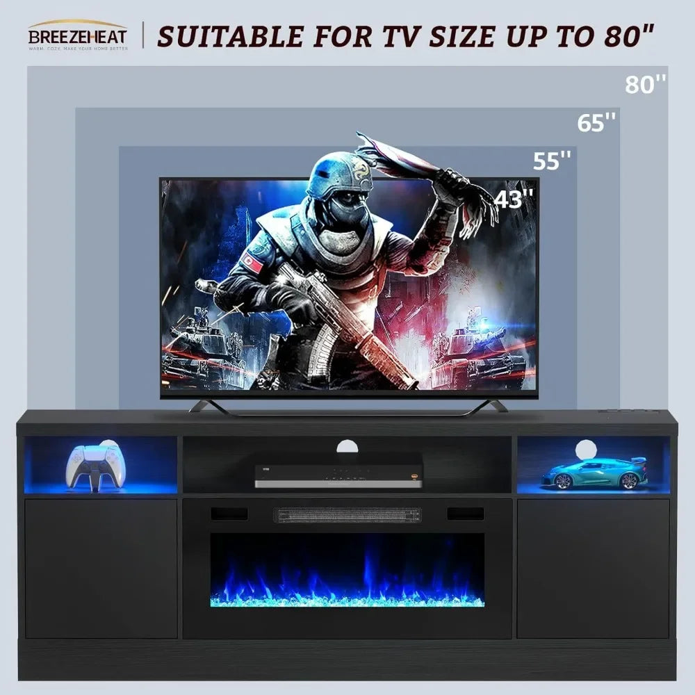 70" Electric Fireplace Entertainment Center