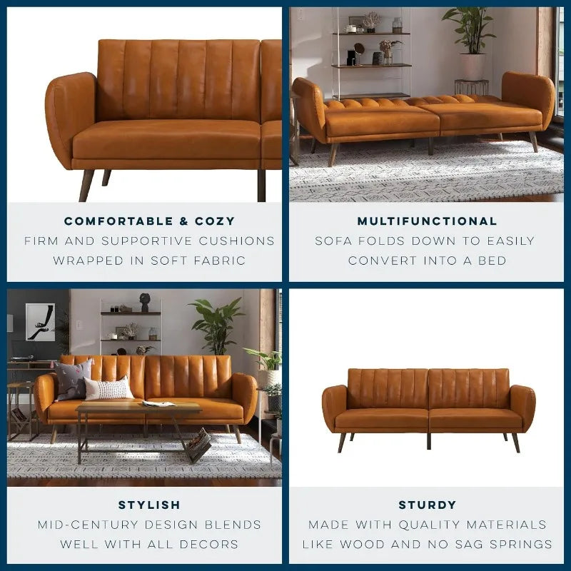 Faux Leather Sofa Bed
