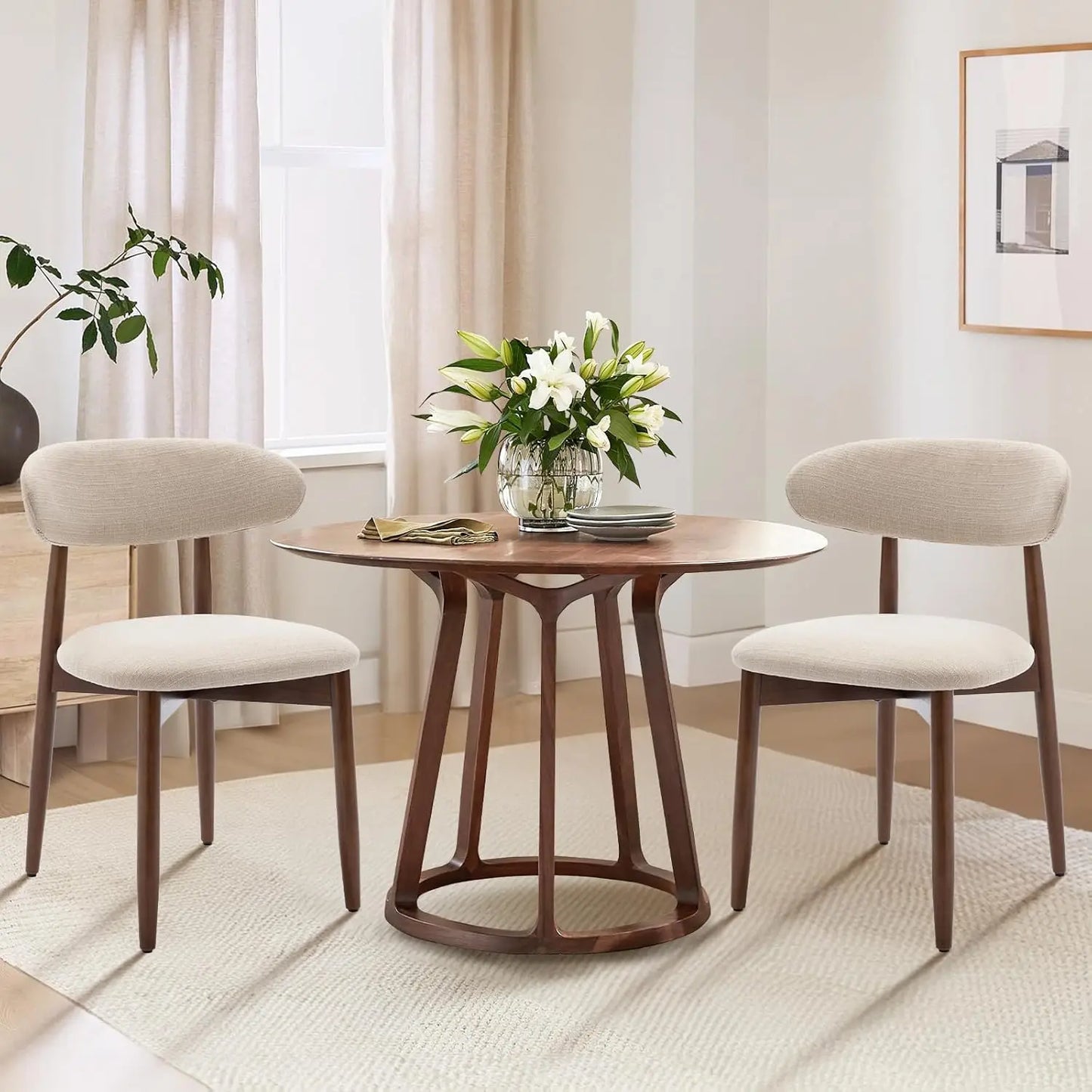 Modern Upholstered Dining Chairs Set of 2
