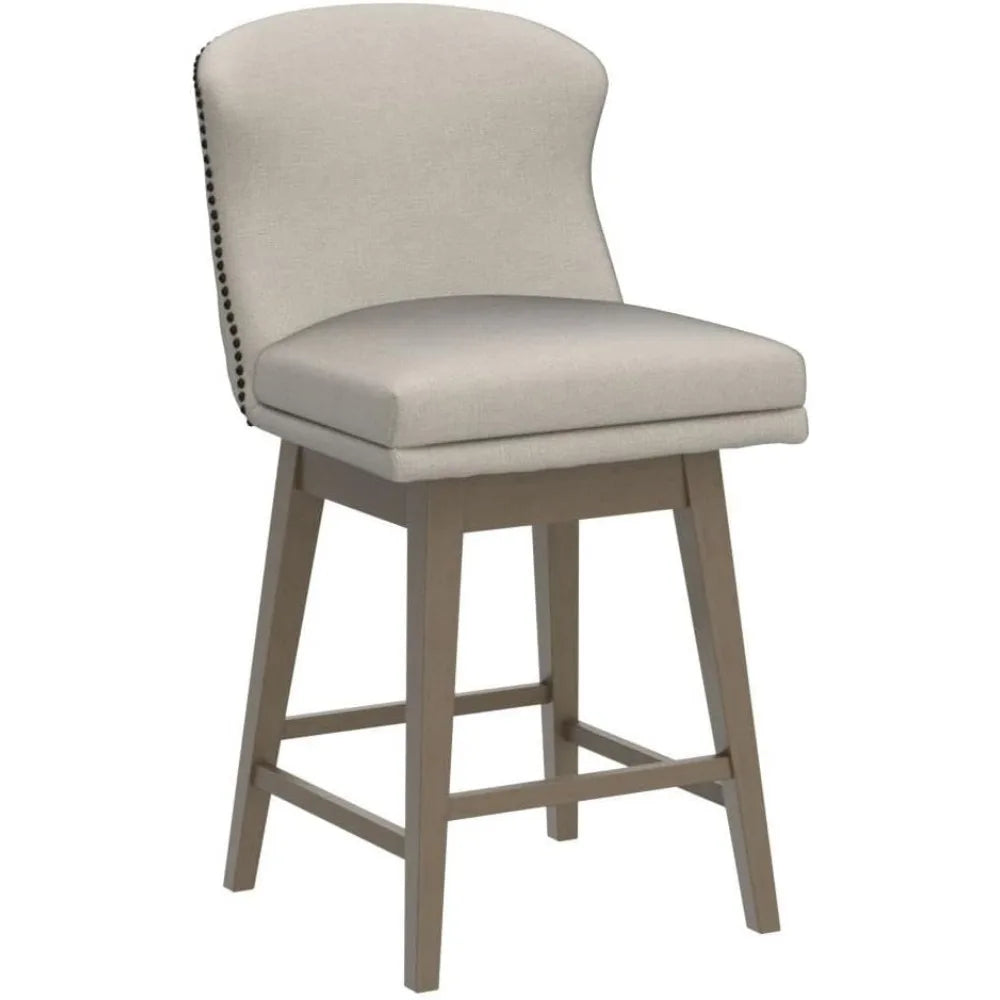 Upholstered Swivel Bar Stools Set of 2