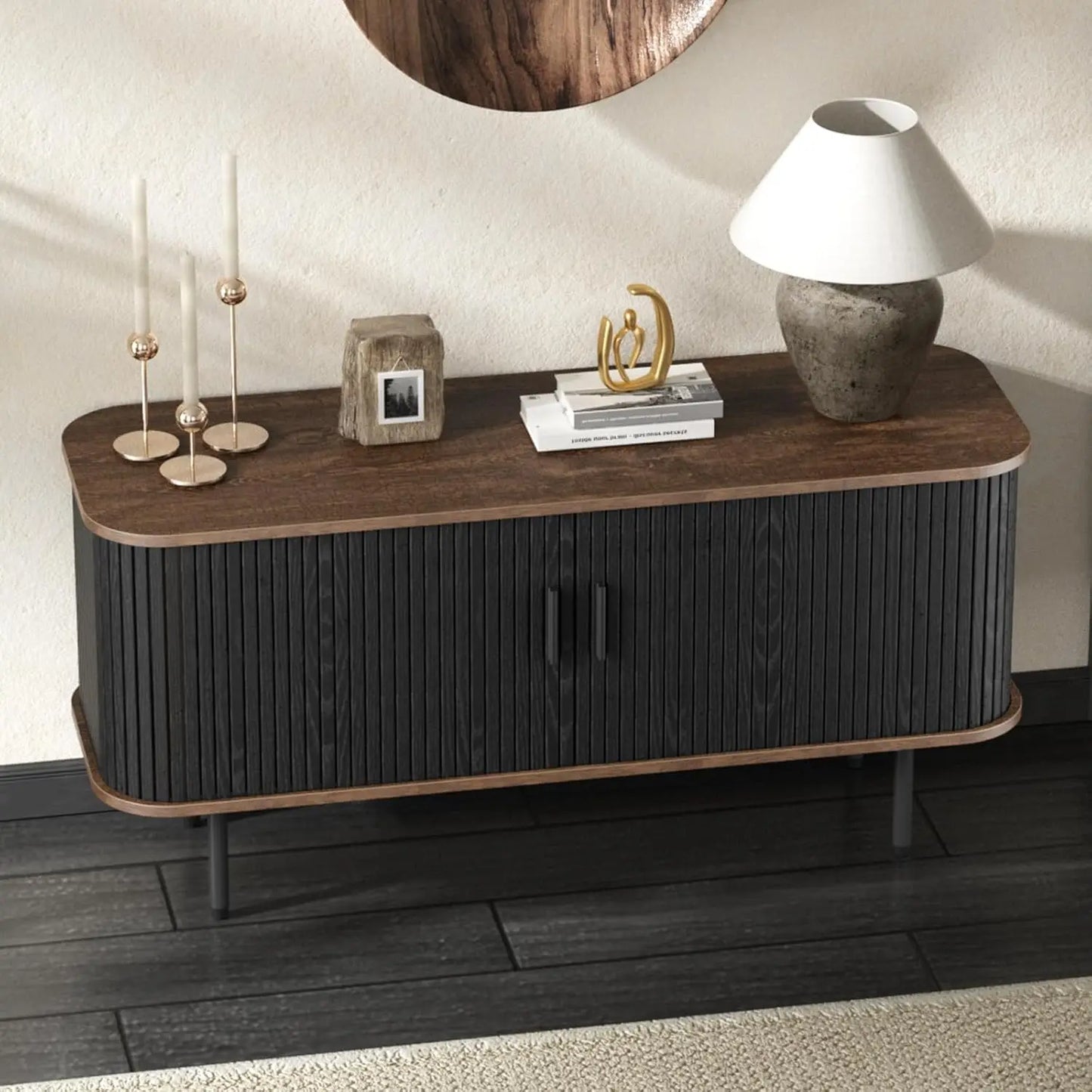 47'' Fluted Oval Entertainment Center