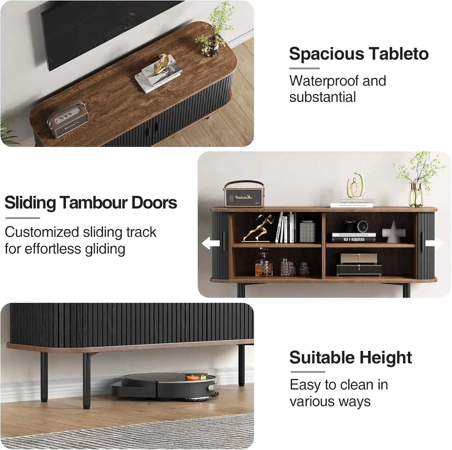 47'' Fluted Oval Entertainment Center
