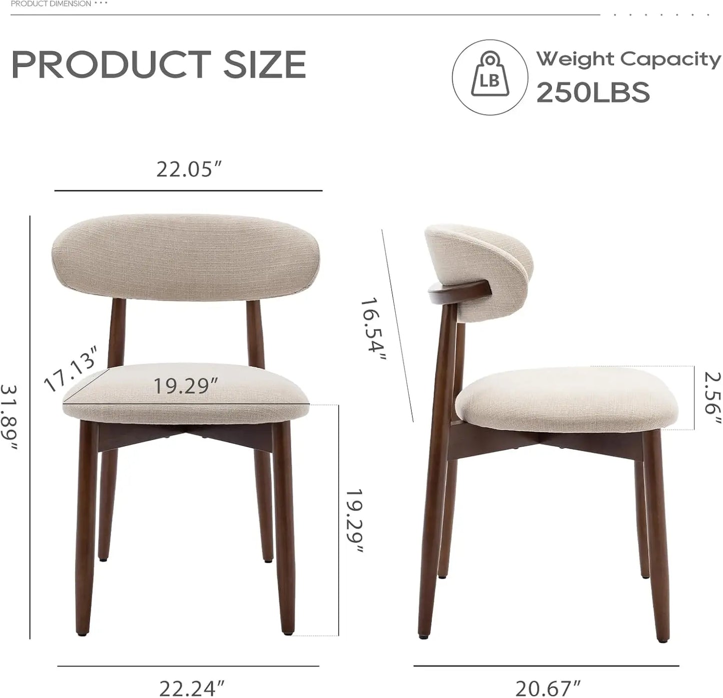 Modern Upholstered Dining Chairs Set of 2