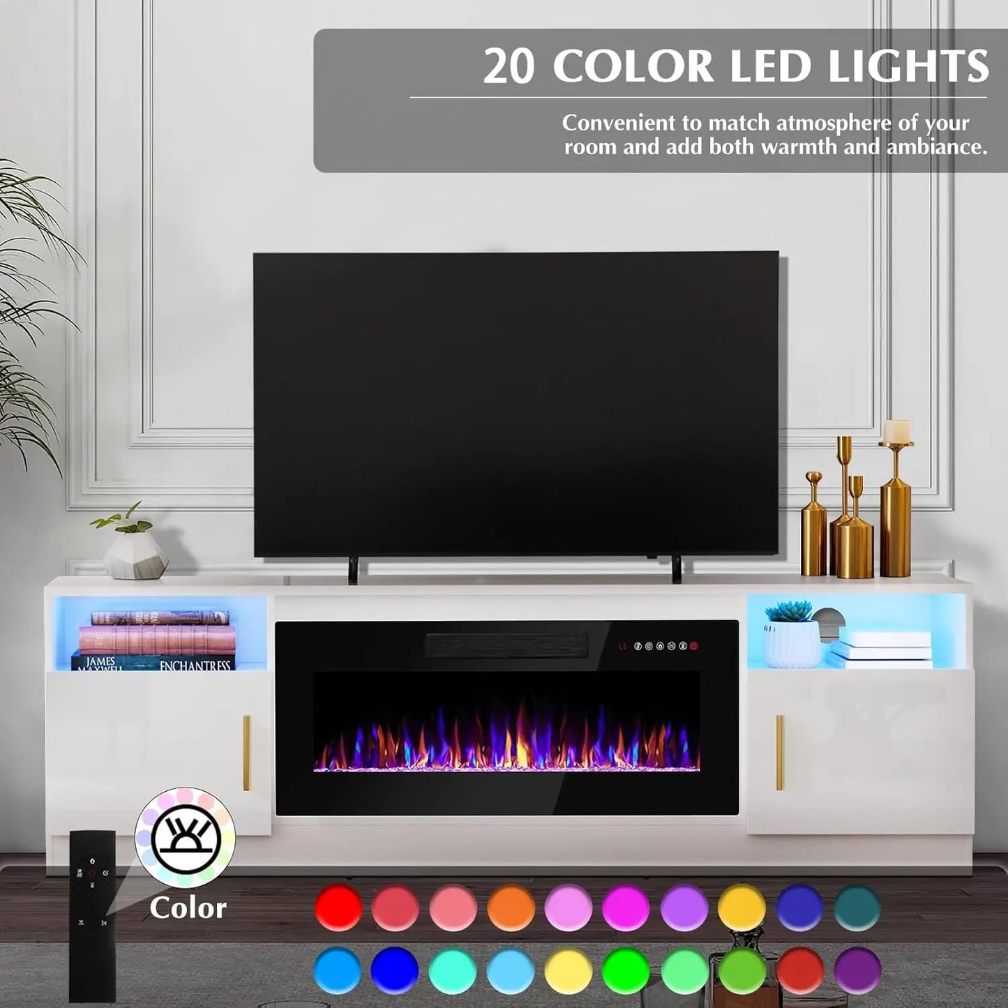 70" Modern Entertainment Center with Fireplace