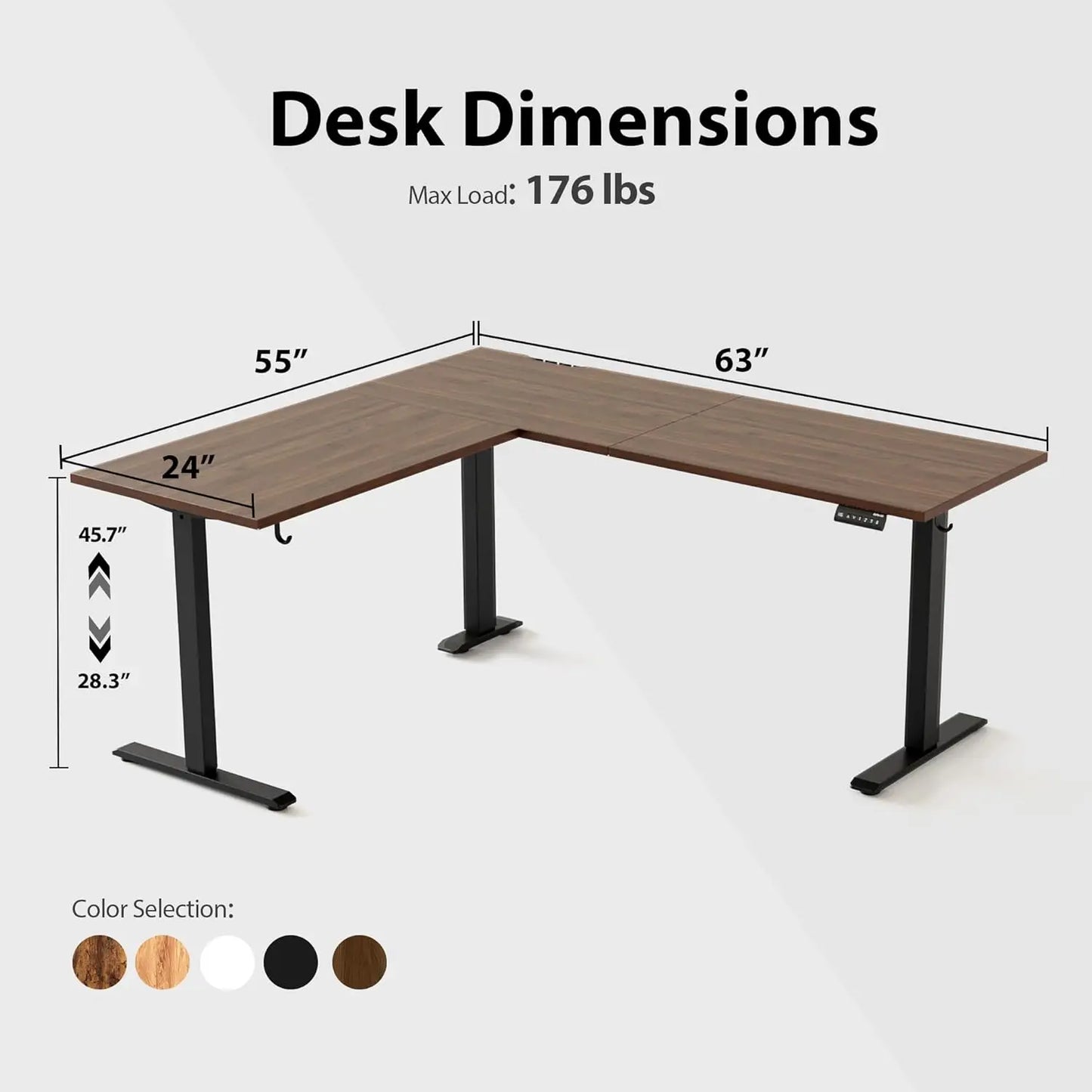 L Shaped Adjustable Standing Desk