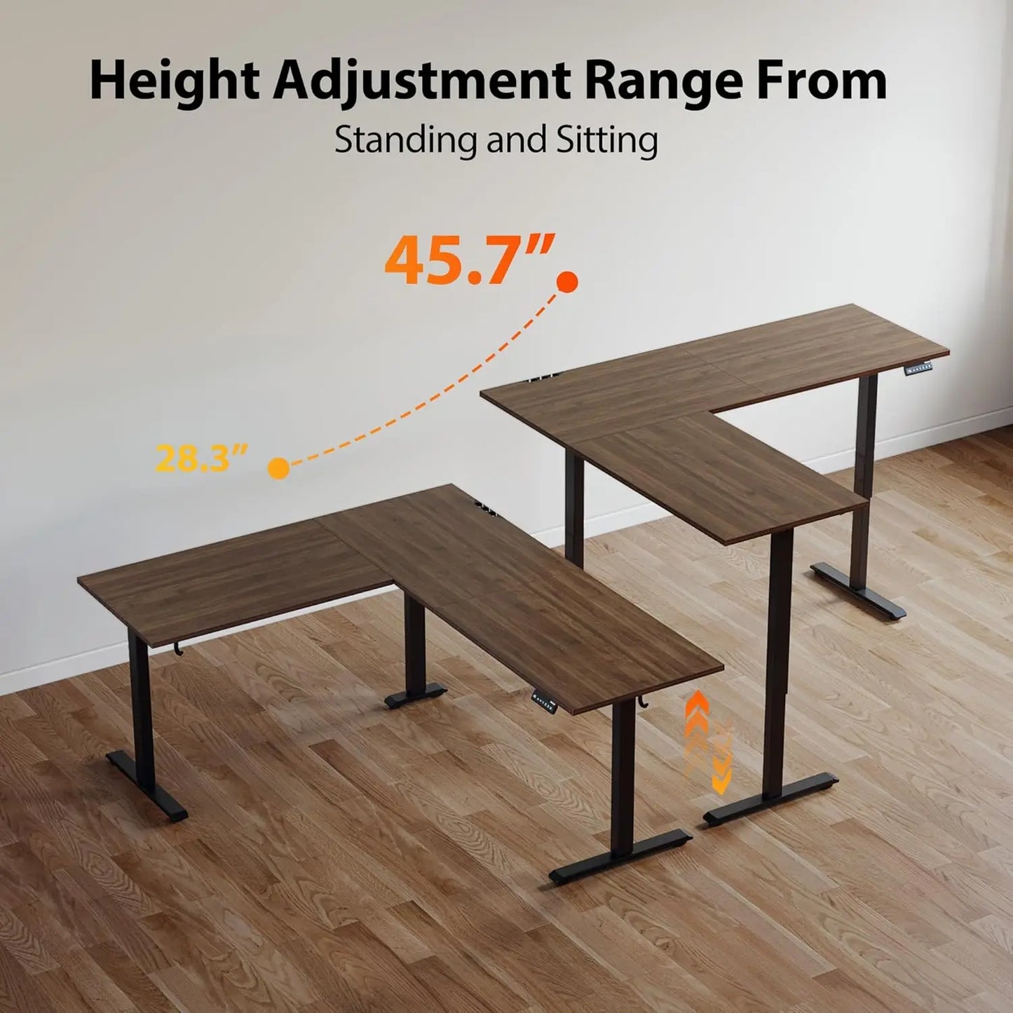 L Shaped Adjustable Standing Desk