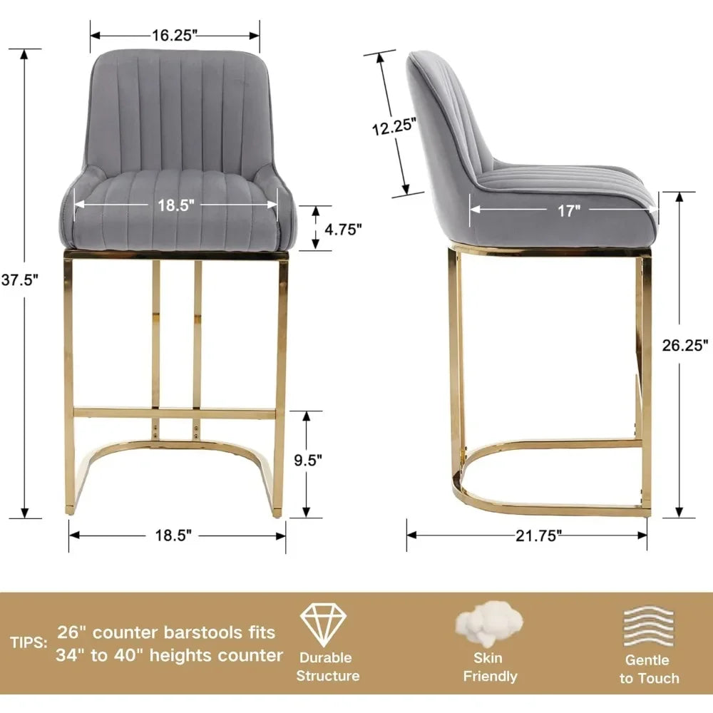 Set of 2 Luxurious Kitchen Bar Stools