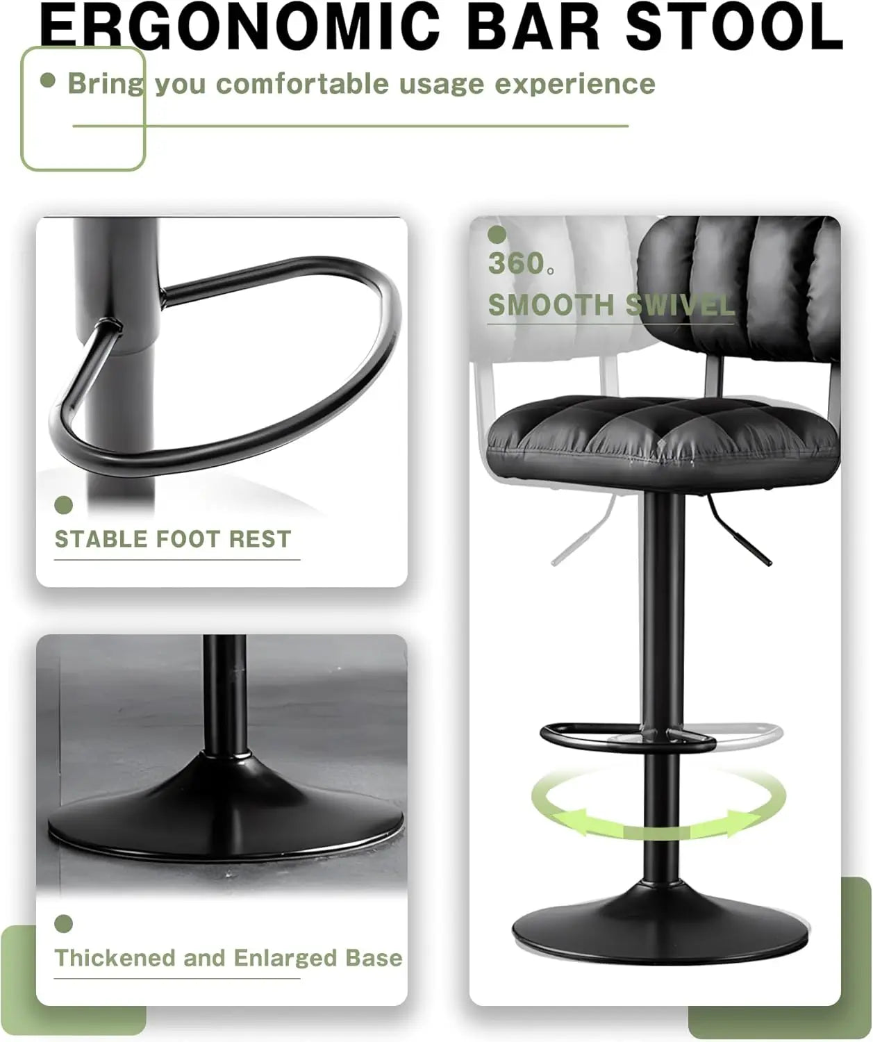 Modern Swivel Bar Stools Set of 2