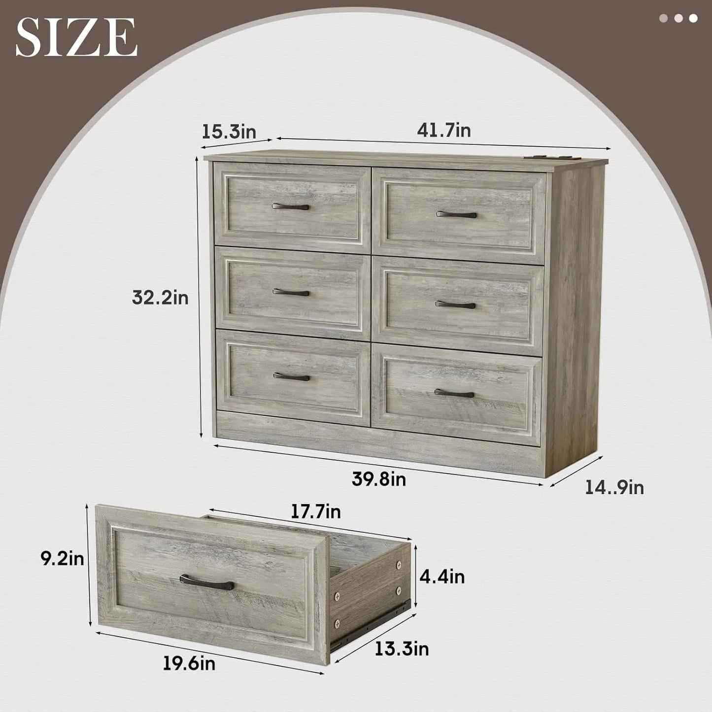 6 Drawer Classic Bedroom Dresser