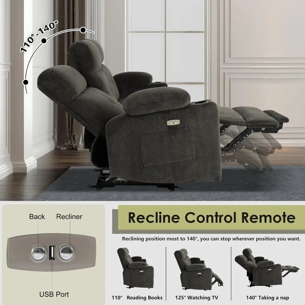 80" Power Reclining Sofa with Heat & Massage