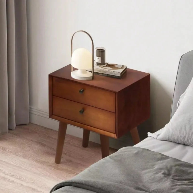 Modern Nightstand Table Mid Century Drawer Solid Wood