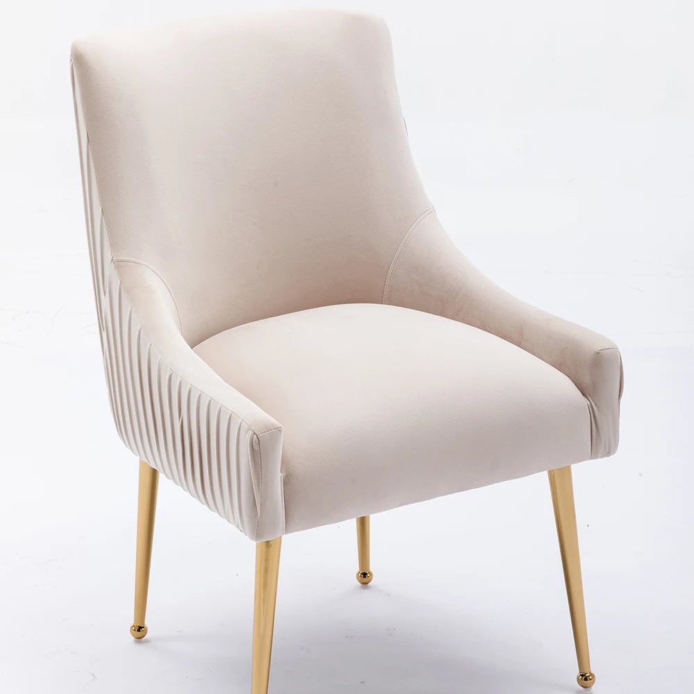 Modern Boucle Pleated Velvet Chair Set of 6