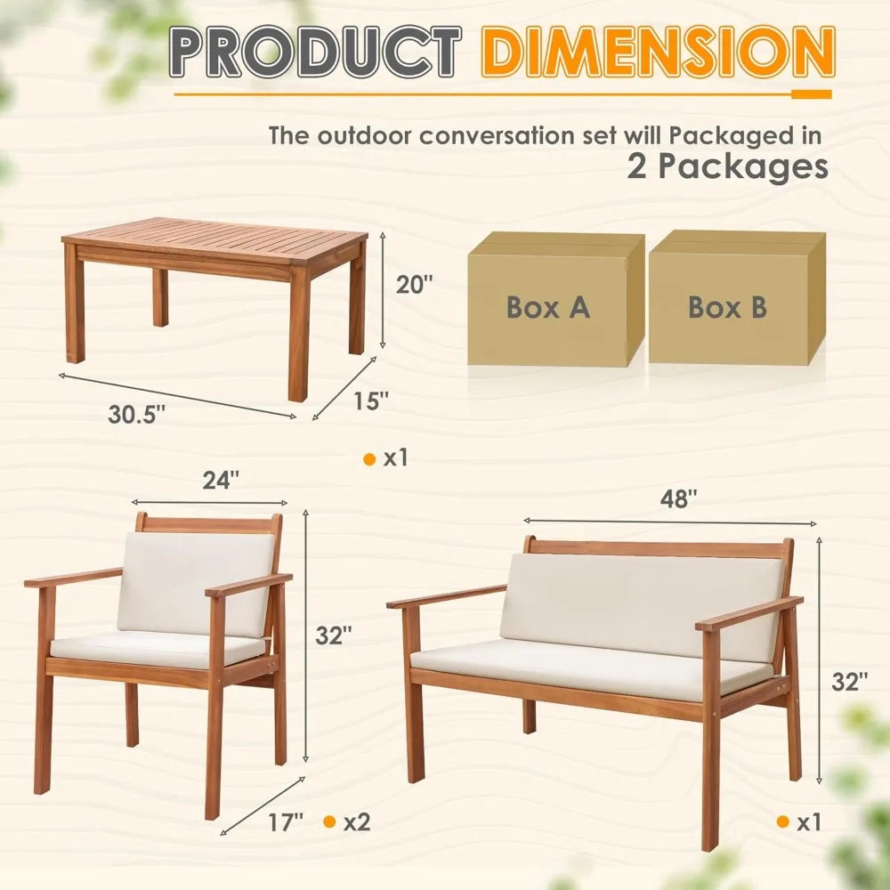 4 Piece Bistro Patio Set