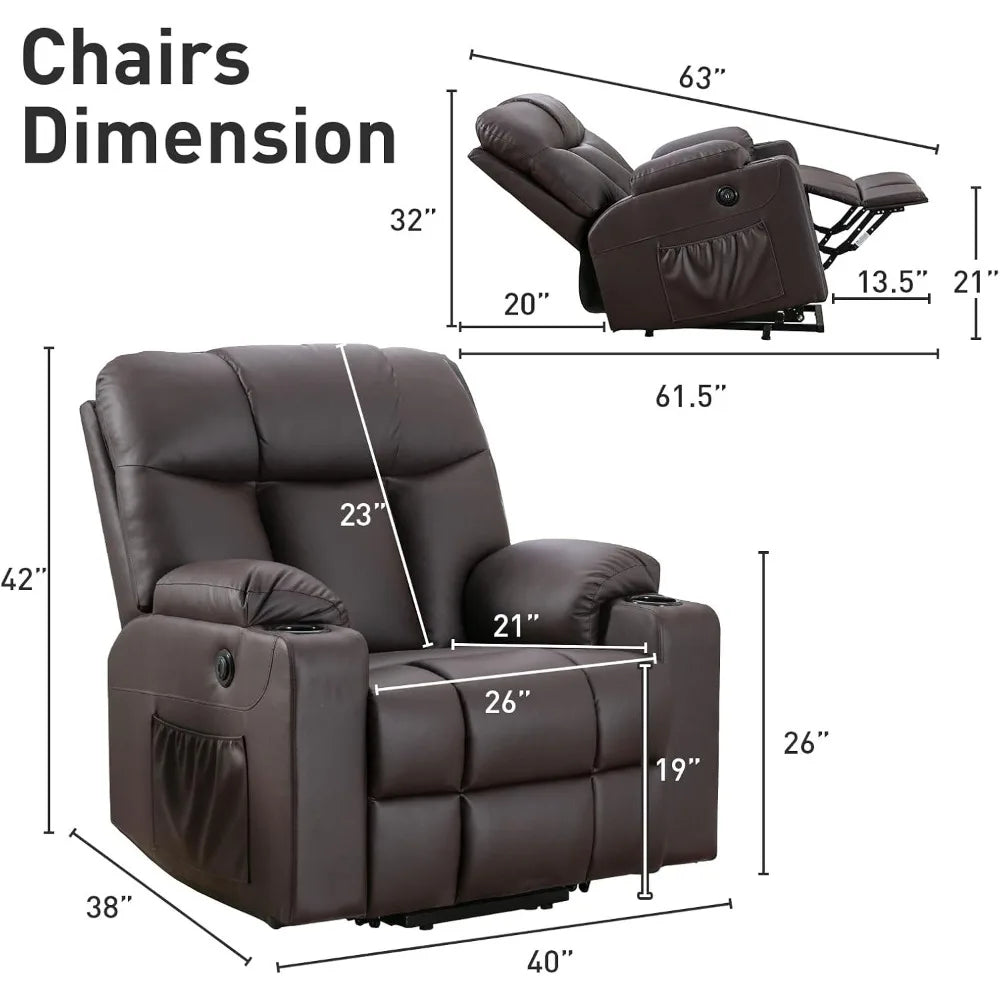 Oversized Recliner Heated & Massage Chair
