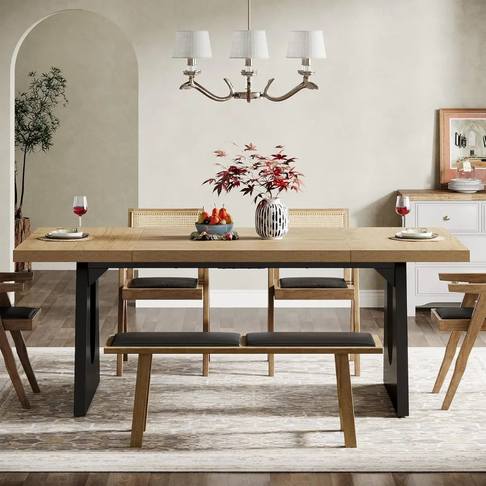 71" Wood Rustic Rectangular Dining Table