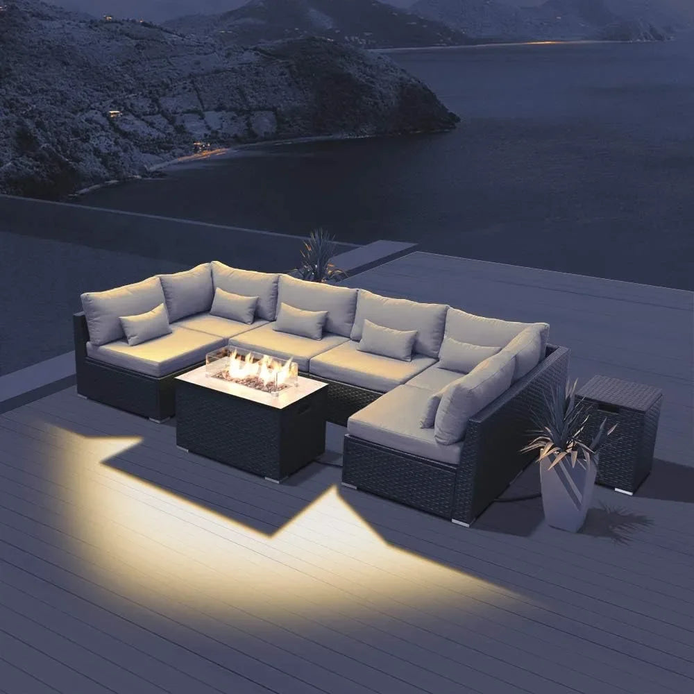 Outdoor Conversation Sofa & Fire Pit Set