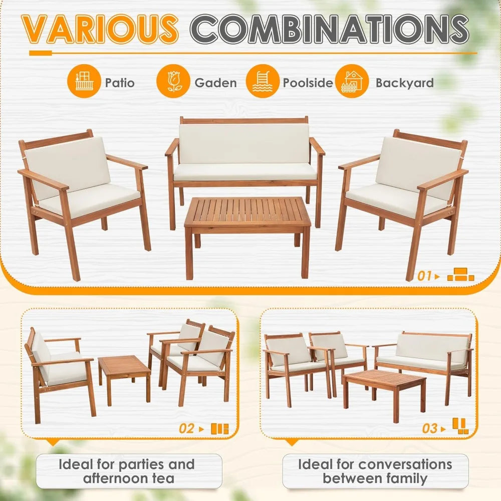 4 Piece Bistro Patio Set