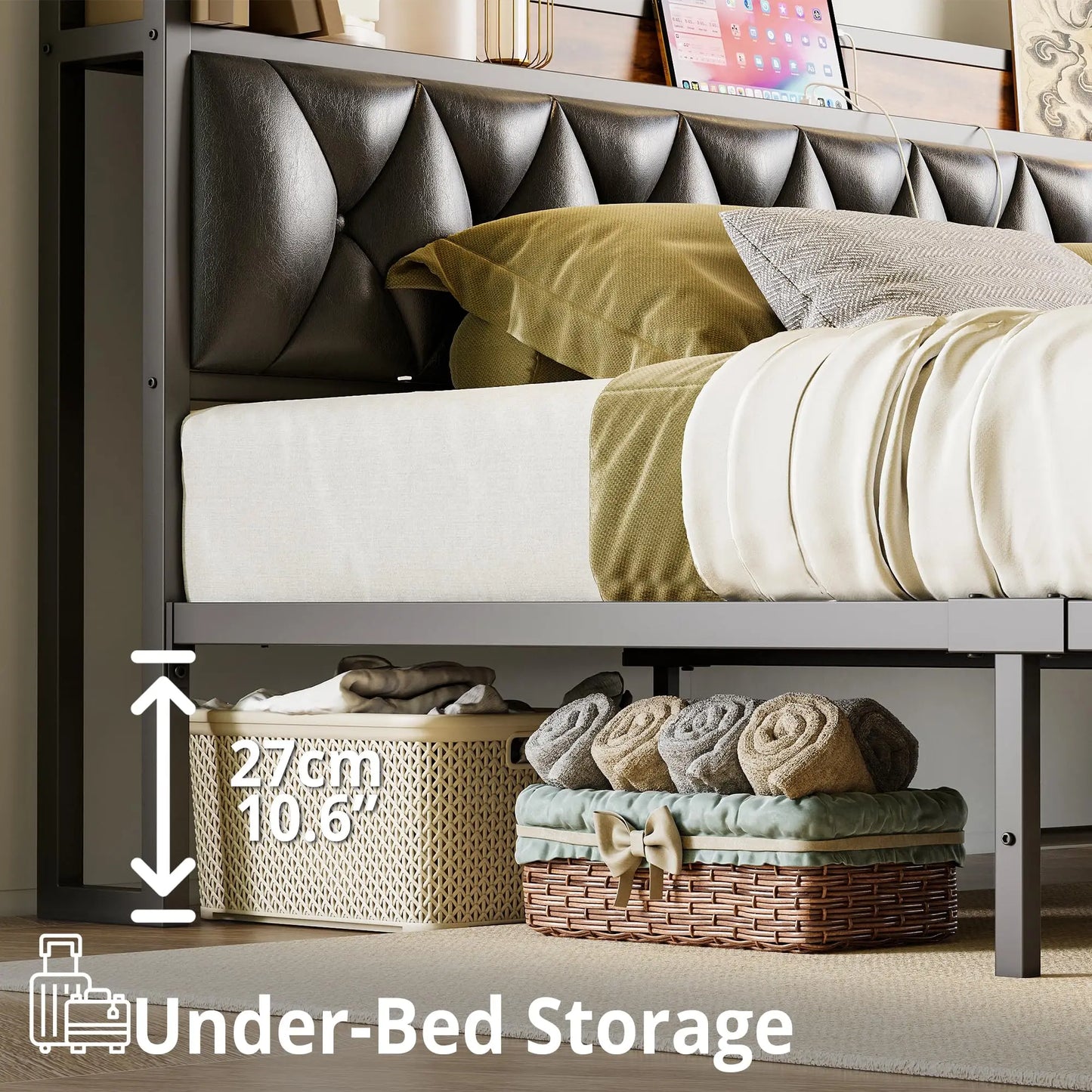 Upholstered & Wood Bed