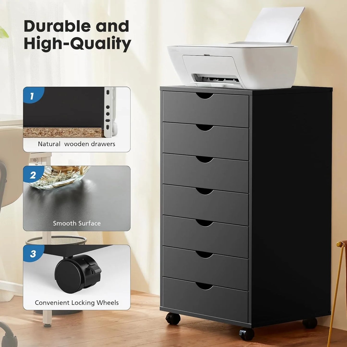 7 Drawer Chest Rolling Filing Cabinet