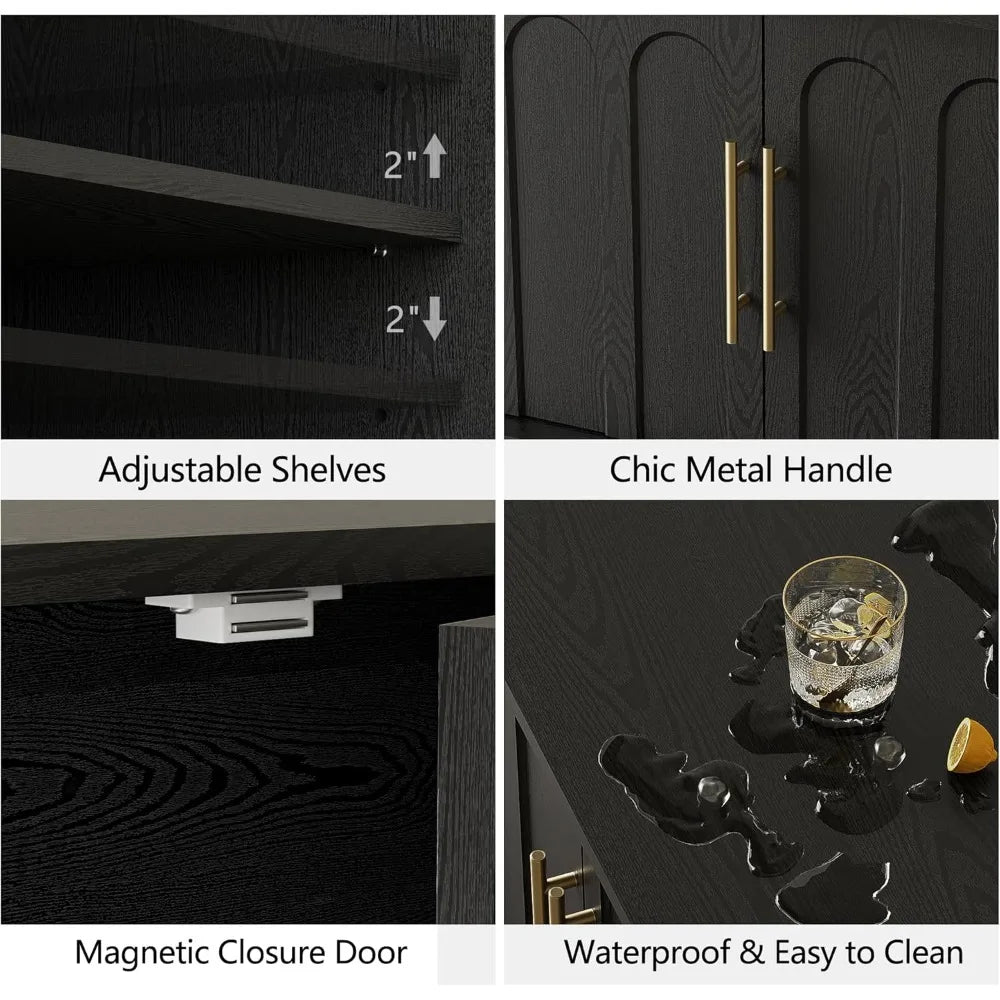 67" Modern Arched Entertainment Center