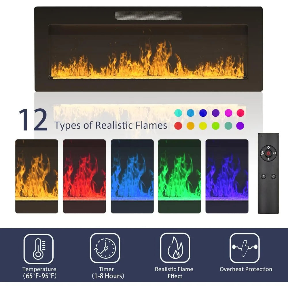 70" Floating Fireplace Entertainment Center