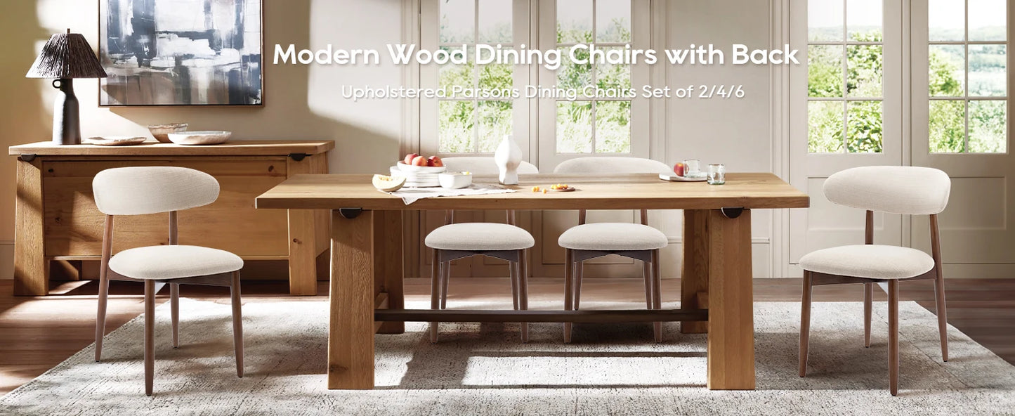 Modern Upholstered Dining Chairs Set of 2