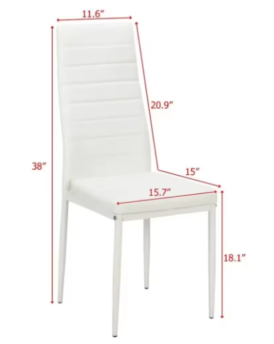 4-piece white restaurant chair set - PU leather