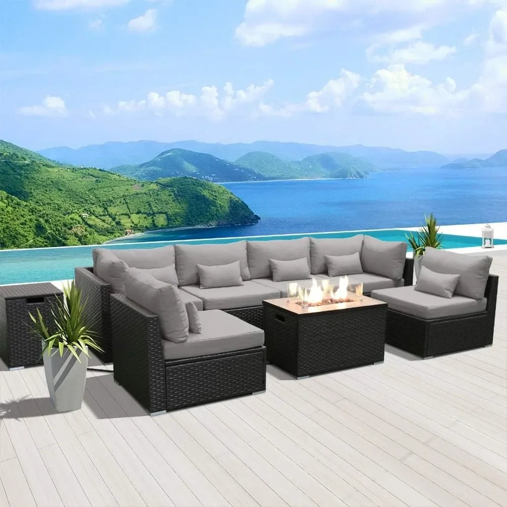 Outdoor Conversation Sofa & Fire Pit Set