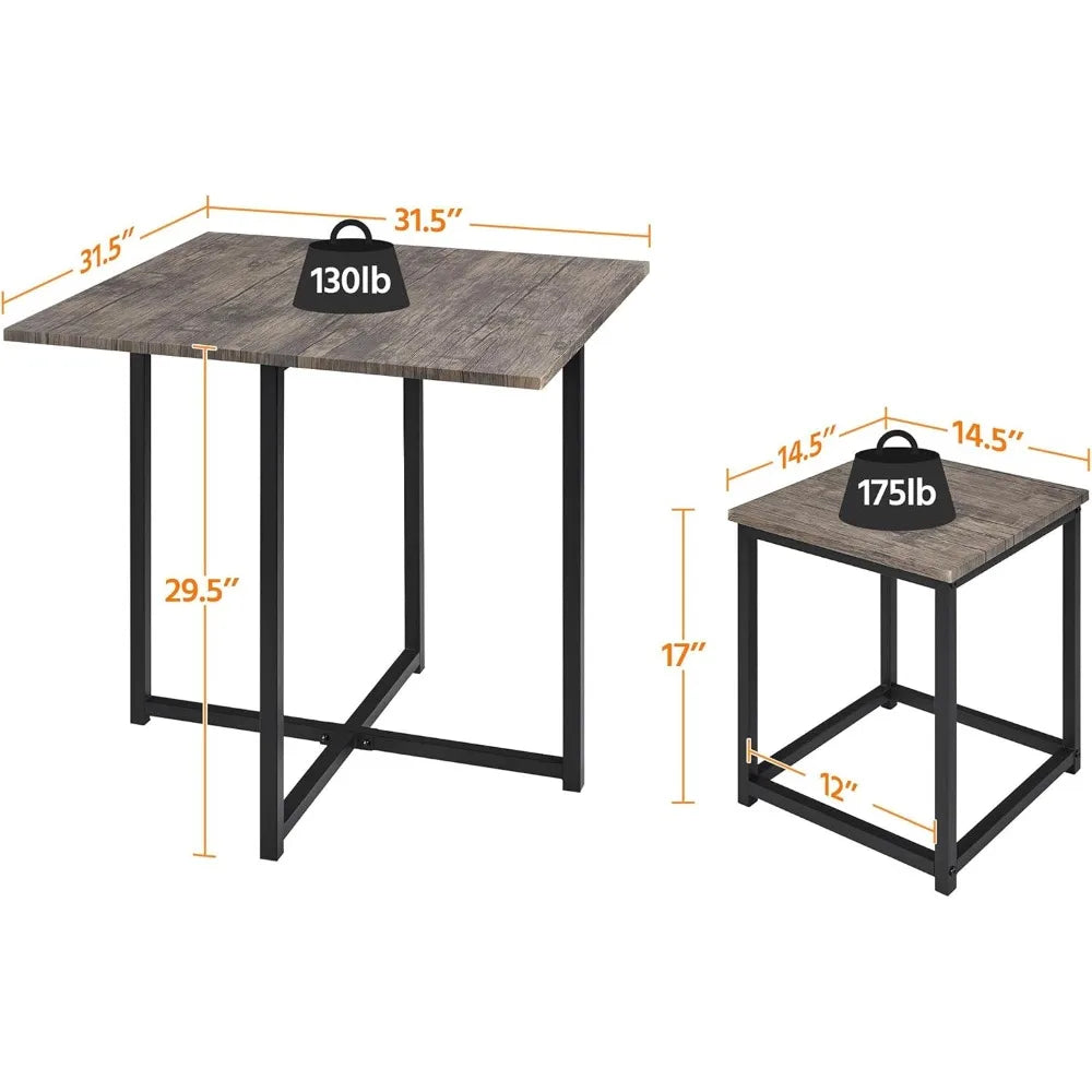 Space-Saving Dining Set with Table & 4 Chairs