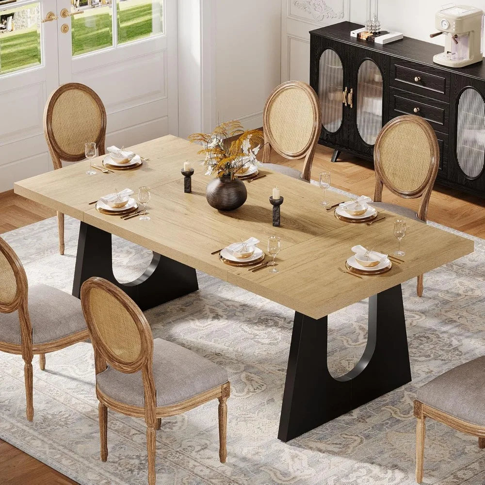 71" Wood Rustic Rectangular Dining Table