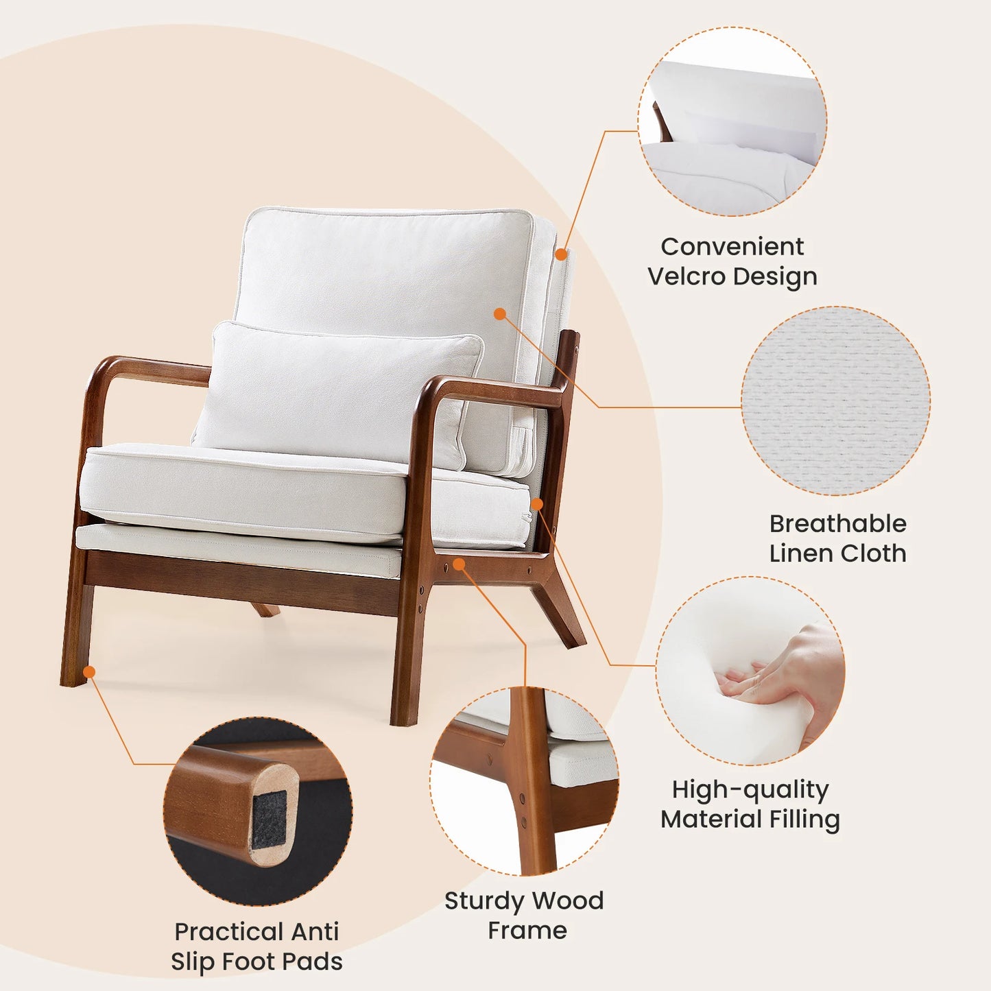 Modern Accent Mid Century Living Room Chair