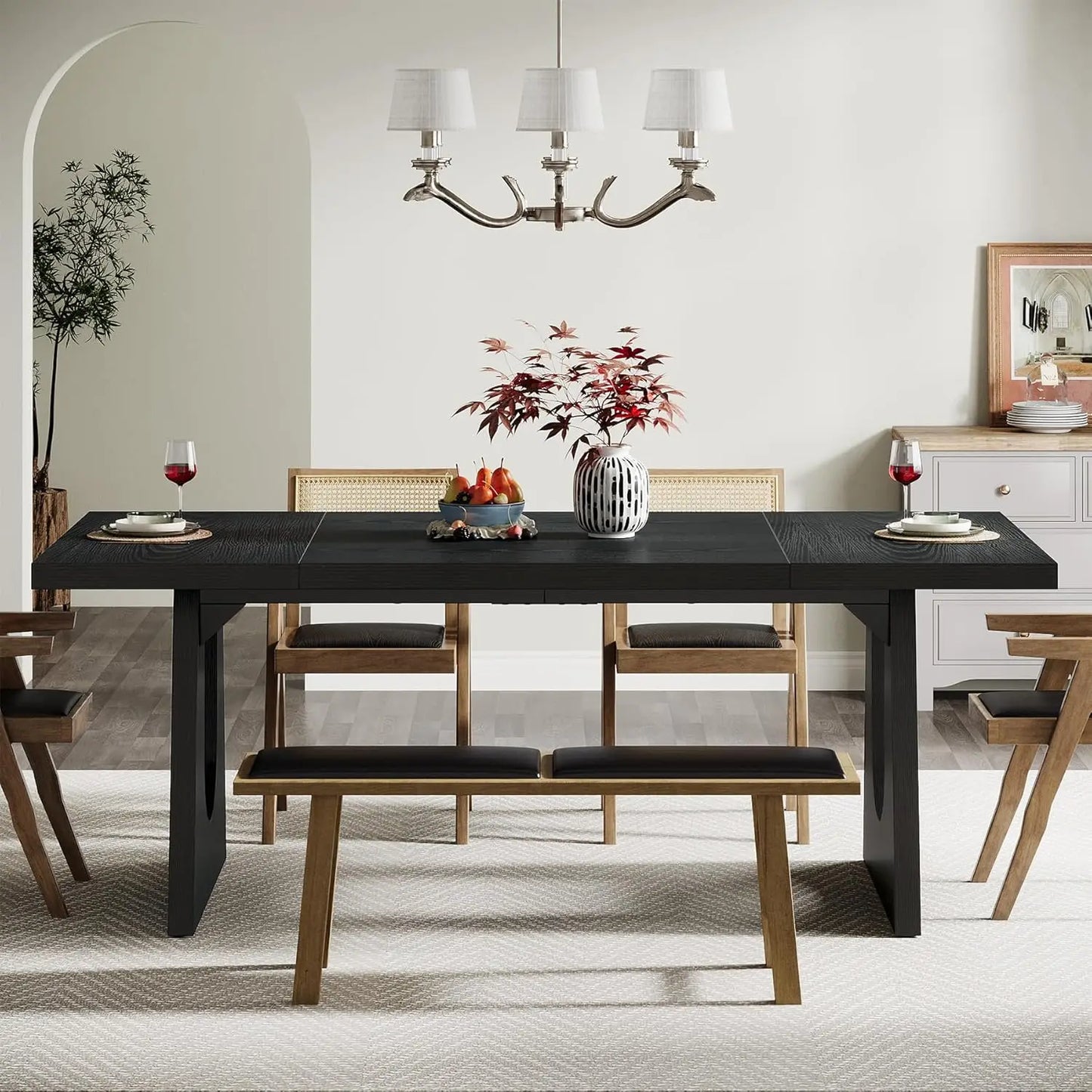 71" Wood Rustic Rectangular Dining Table