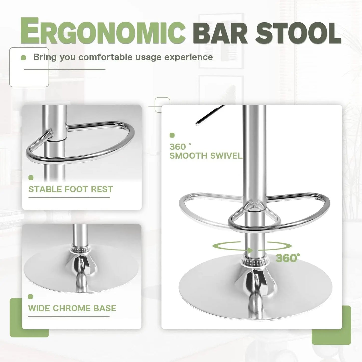 Swivel Hydraulic Bar Stools Set of 2