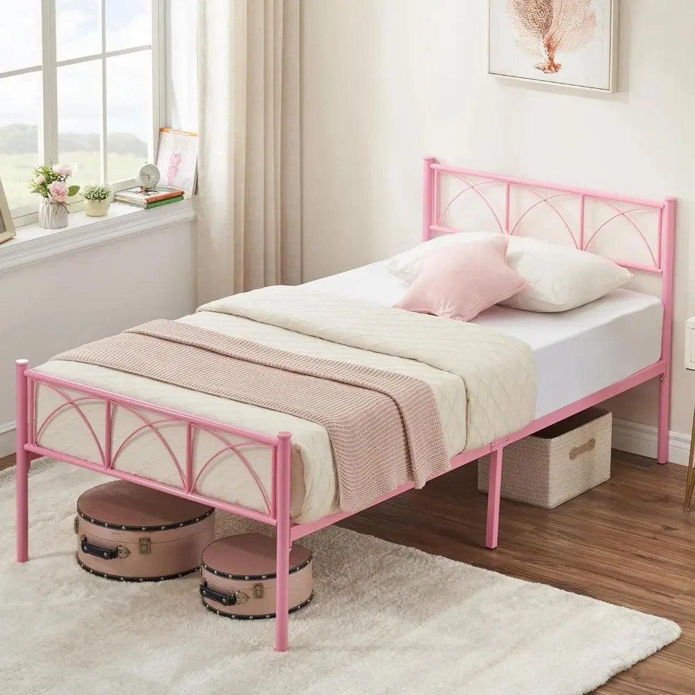 Pink Twin Simple Bed