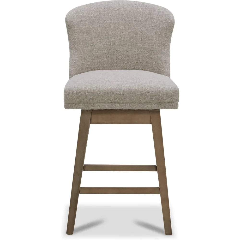 Upholstered Swivel Bar Stools Set of 2