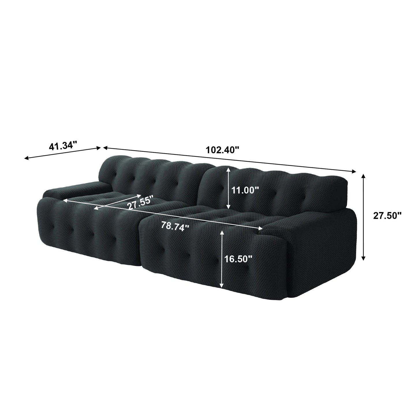 102" Bubble Sectional Sofa