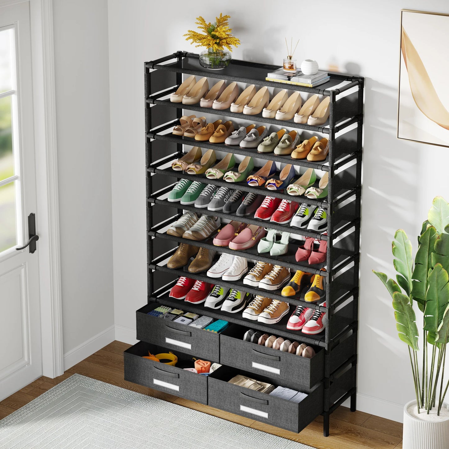7-Tier Shoe Rack With 4 Drawers