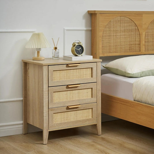 BOHO Rattan Nightstand