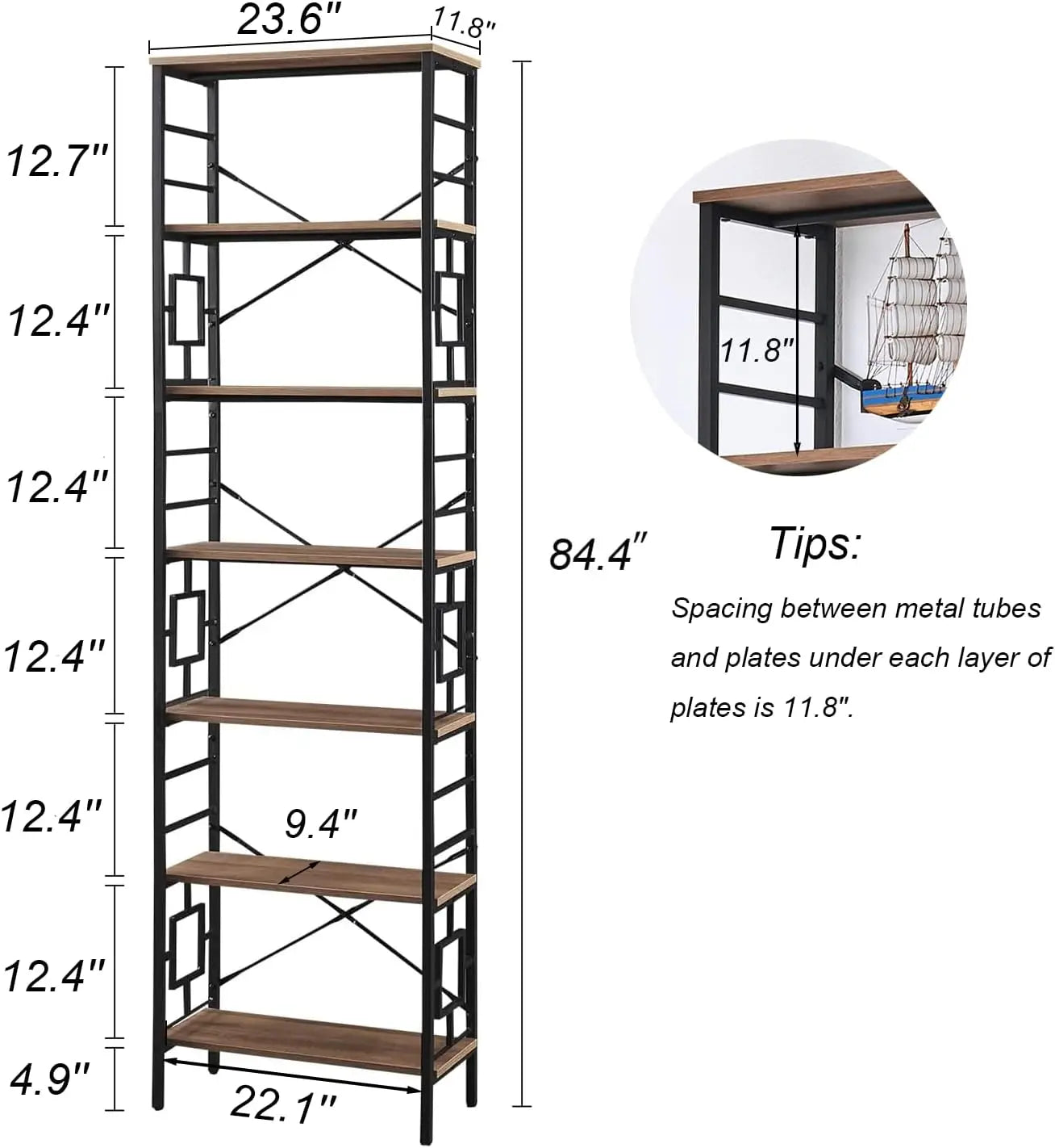 84" Shelving Bookcase