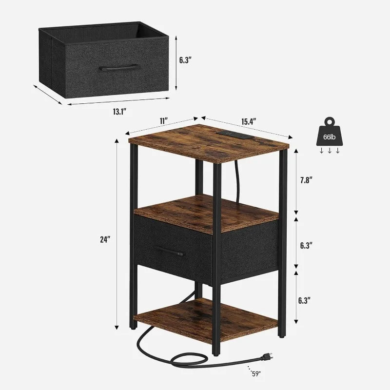 Modern Morocco Nightstand/End Table Set of 2
