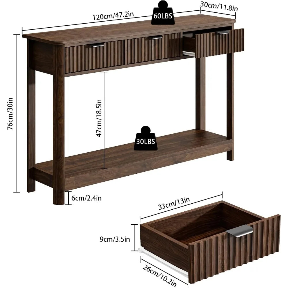 BOHO Fluted Console Table