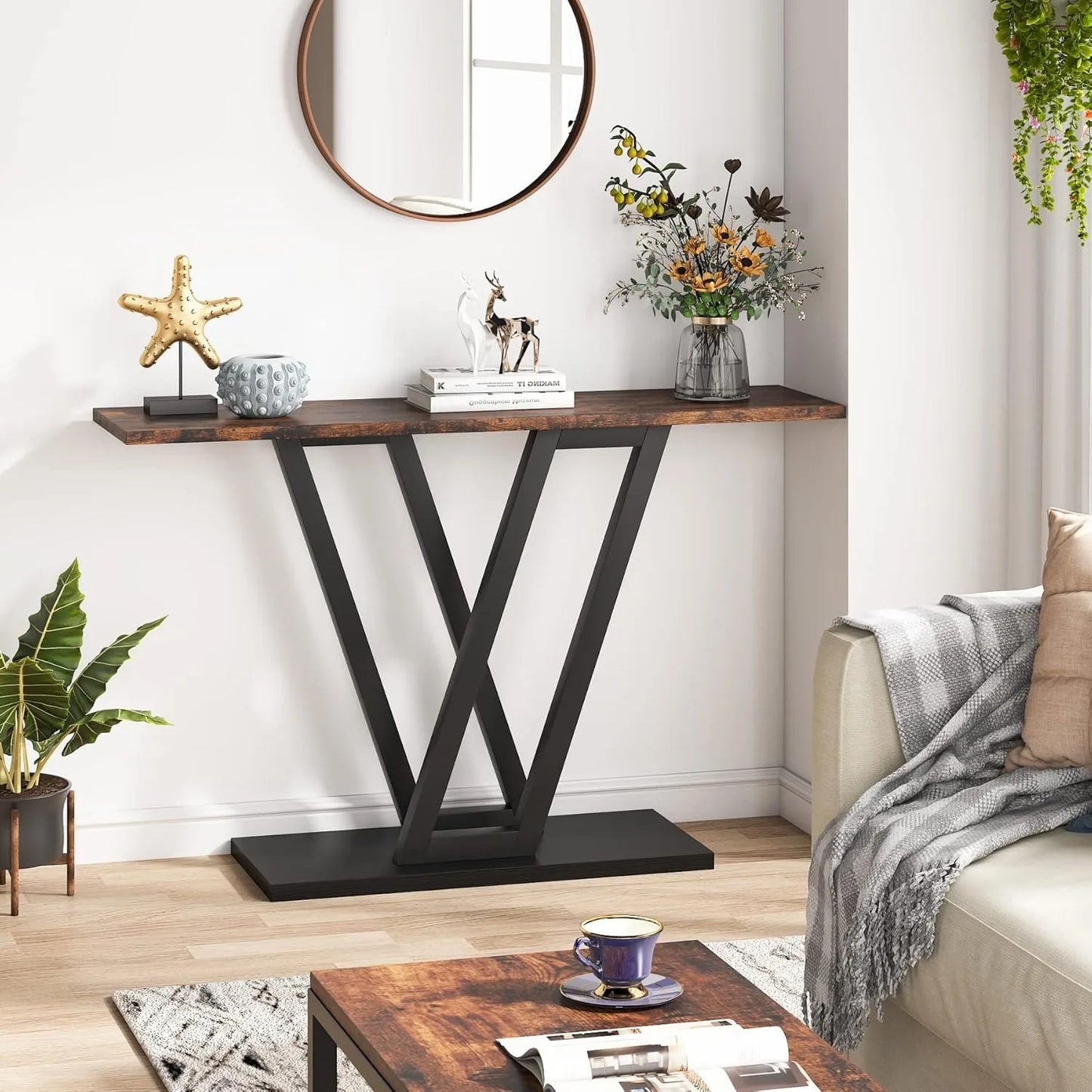 43" Industrial Console Table