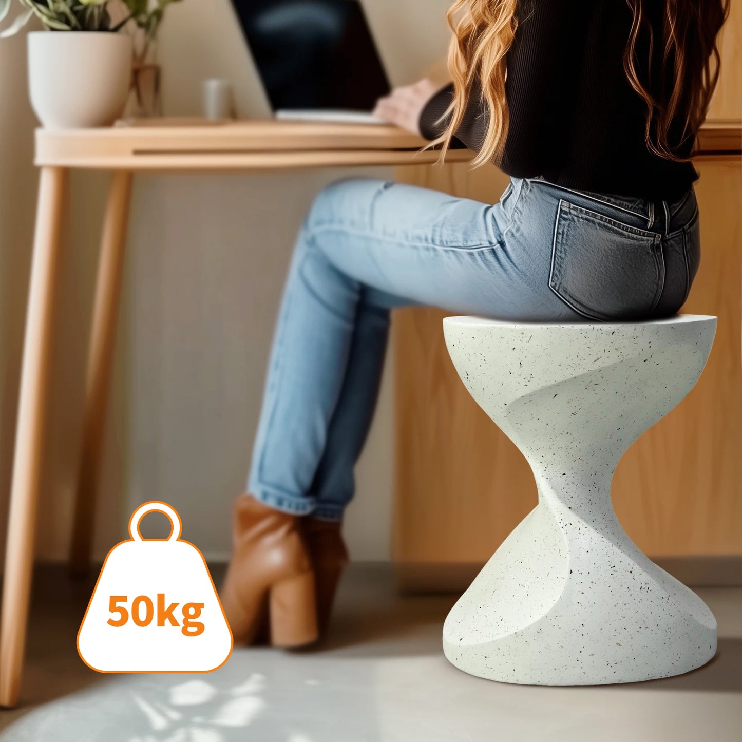 Hourglass Shaped End Table